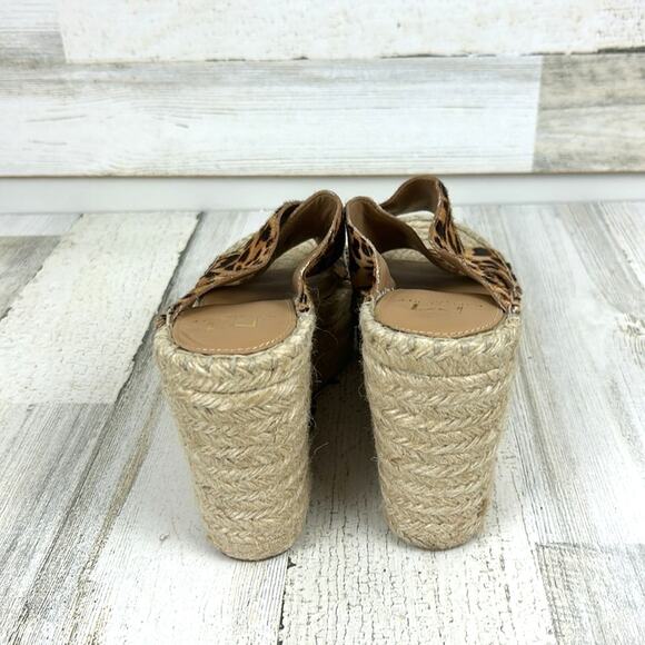 Mark Fisher Womens 8.5 cheetah calf fur and leather espadrilles new leather - Picture 4 of 8